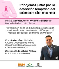 Charla sobre manejo del cáncer de mama en Medellín, Metrosalud - HGM