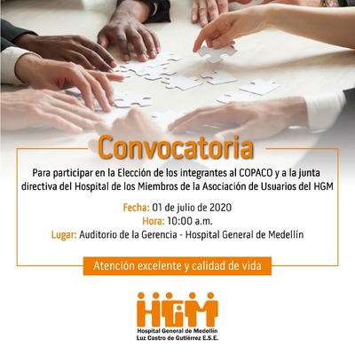 Invitación a la Asociación de Usuarios y COPACO del Hospital General de Medellín