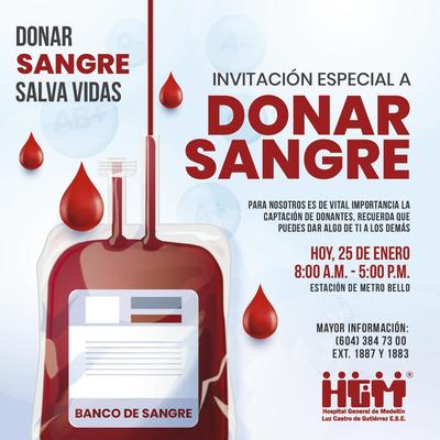 ¡Ayúdanos a salvar vidas a través de la donación de sangre!