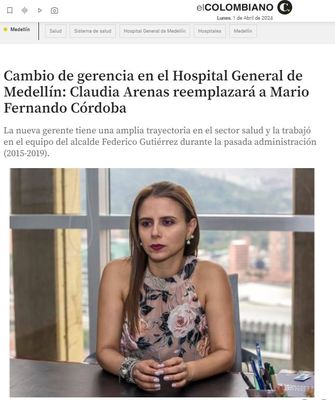 Así nos ven los medios: Cambio de gerencia en el Hospital General de Medellín