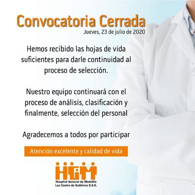 Hospital General de Medellín cierra convocatoria laboral