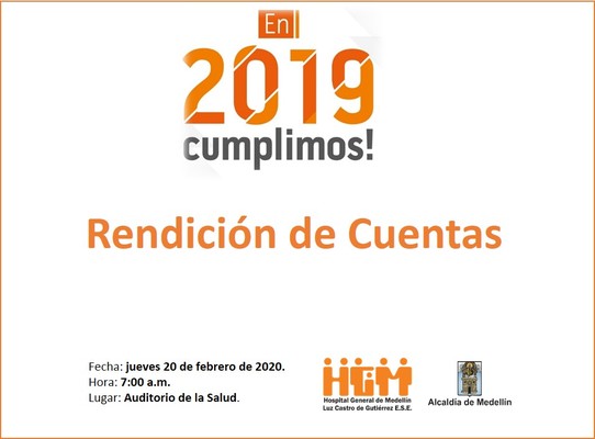 Rendición de Cuentas pública del año 2019 del Hospital General de Medellín