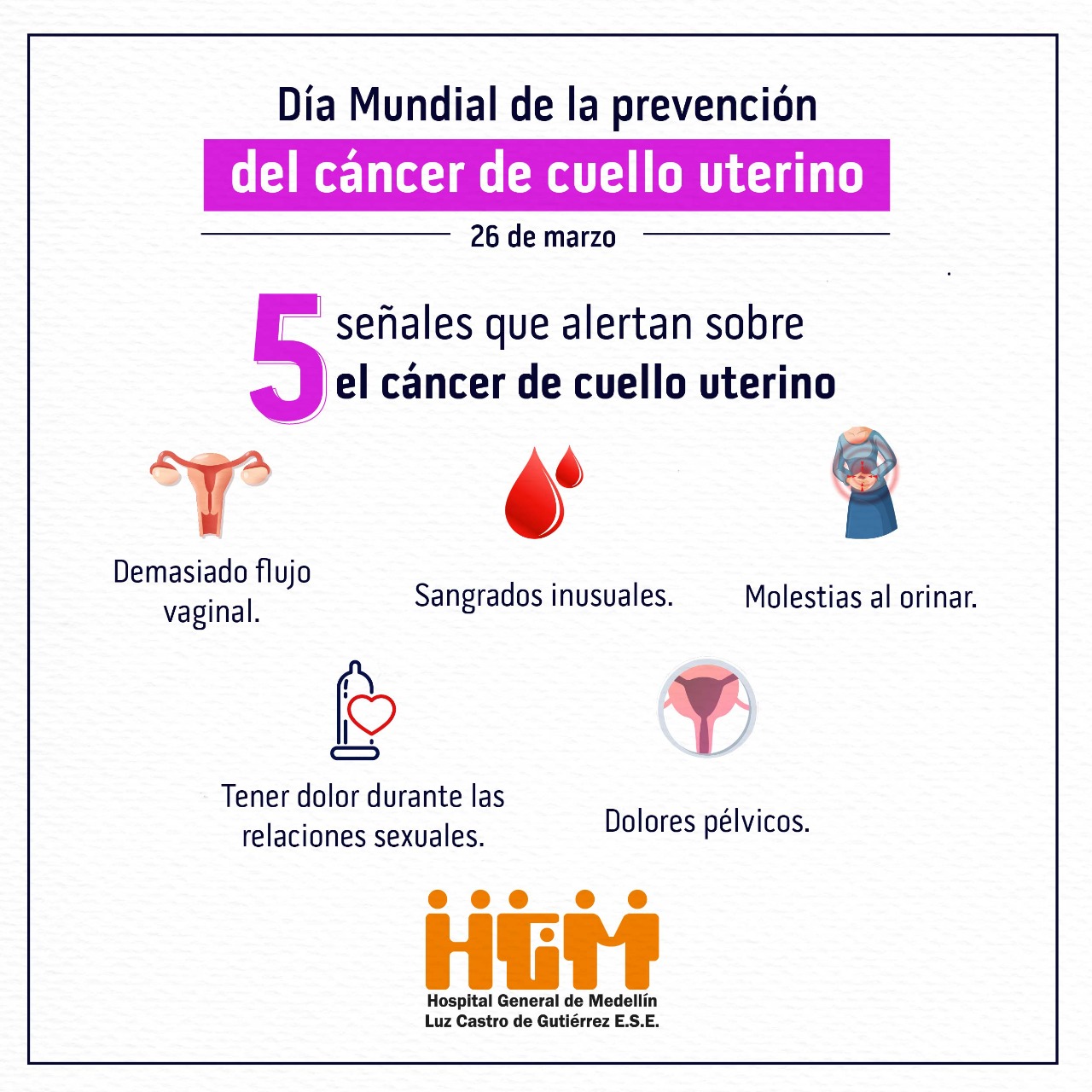 Día mundial prevención del cáncer de cuello uterino