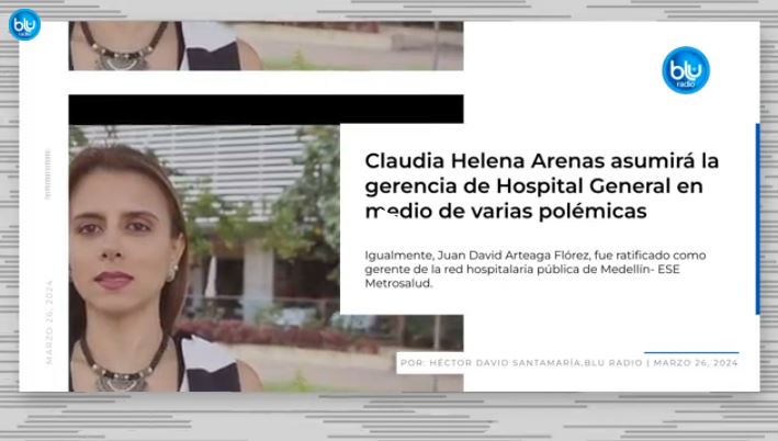 Blu Claudia Helena Arenas asumirá la gerencia