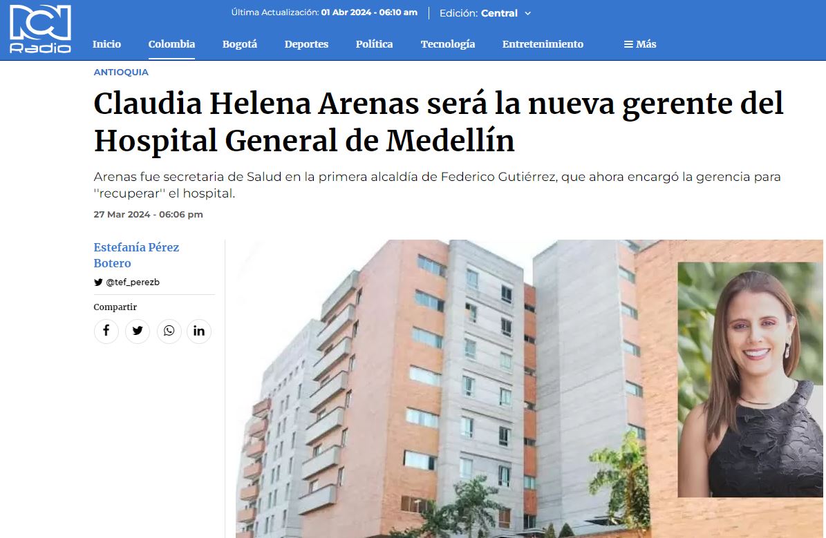 RCN Radio Claudia Helena Arenas será la nueva gerente
