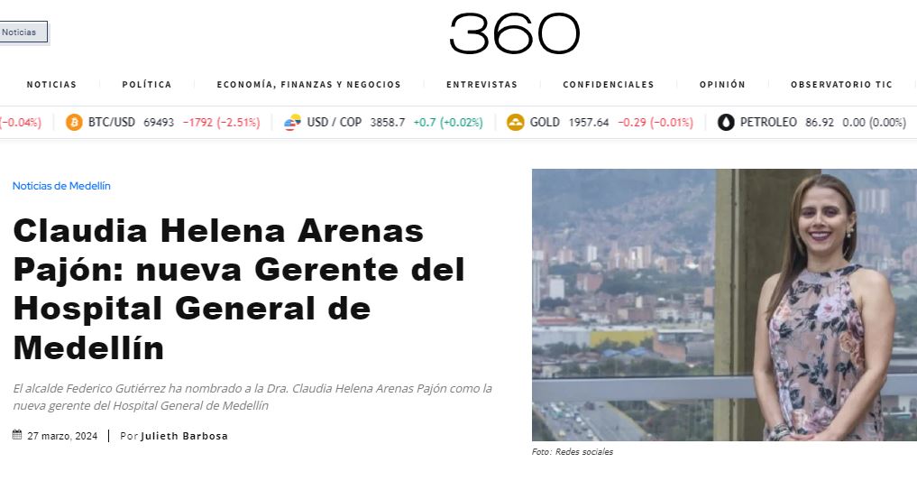 360 Radio Claudia Helena Arenas Pajón nueva Gerente