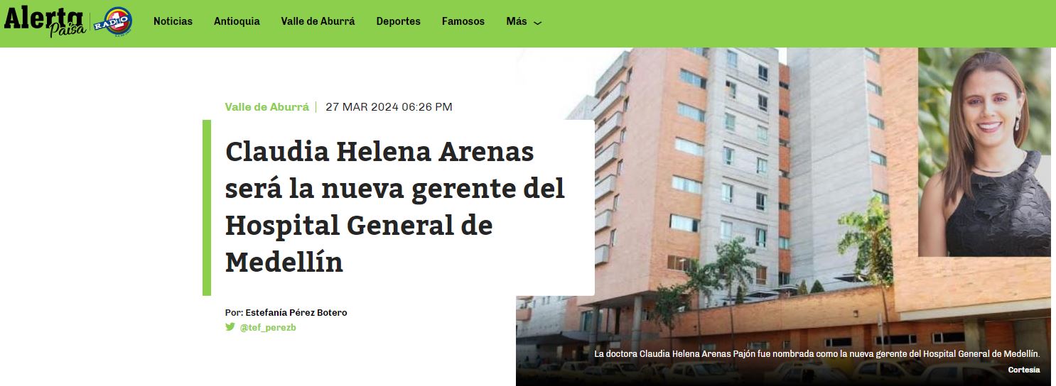 Alerta paisa Claudia Helena Arenas será la nueva gerente